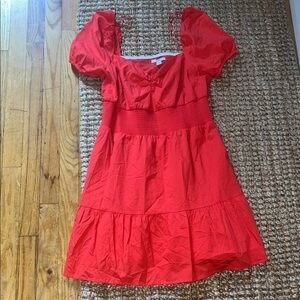 Bar III Red Ruffled Tiered Sundress